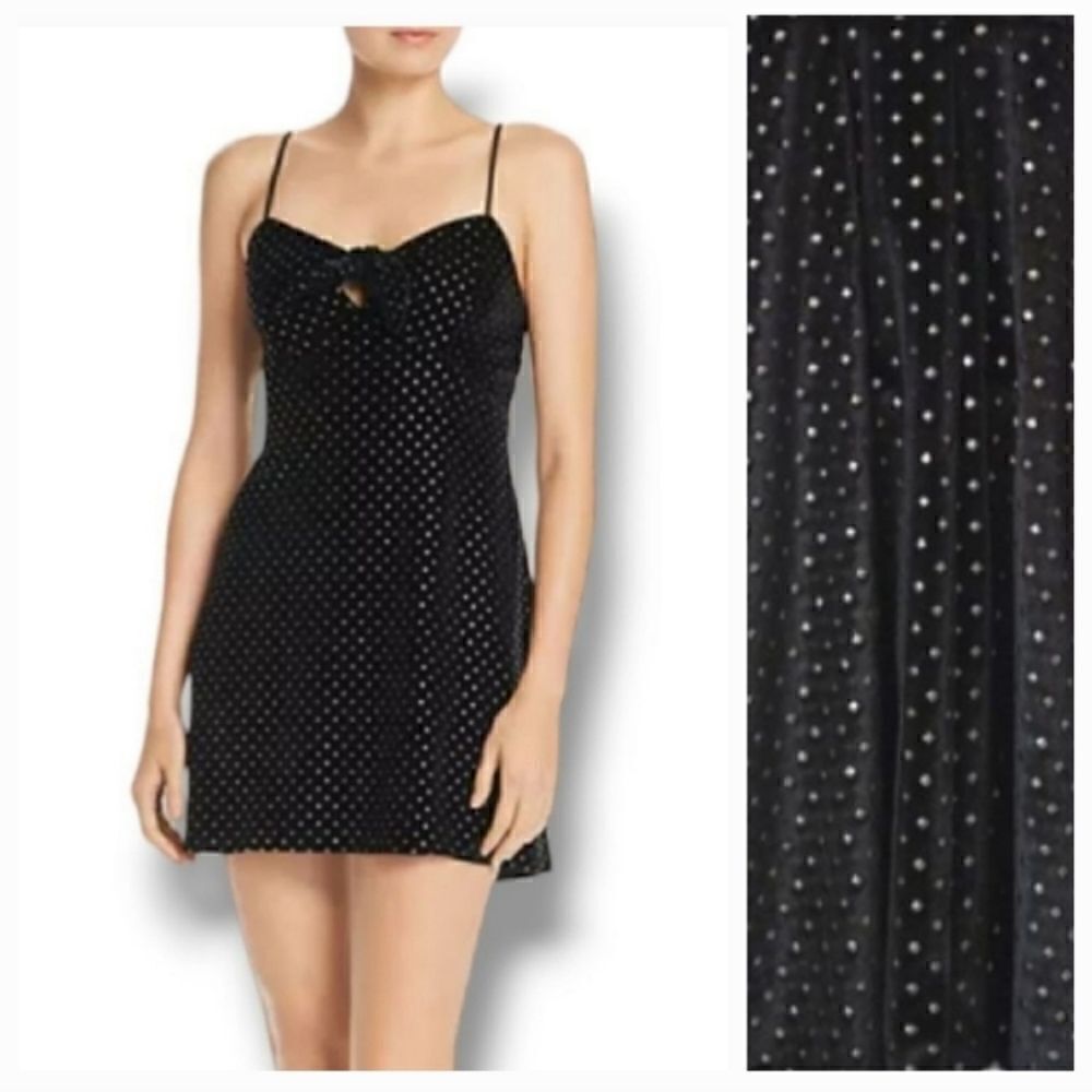 NEW Show Me Your MuMu Constance Studded Velvet Mini Dress in Black Size Small - Picture 3 of 12